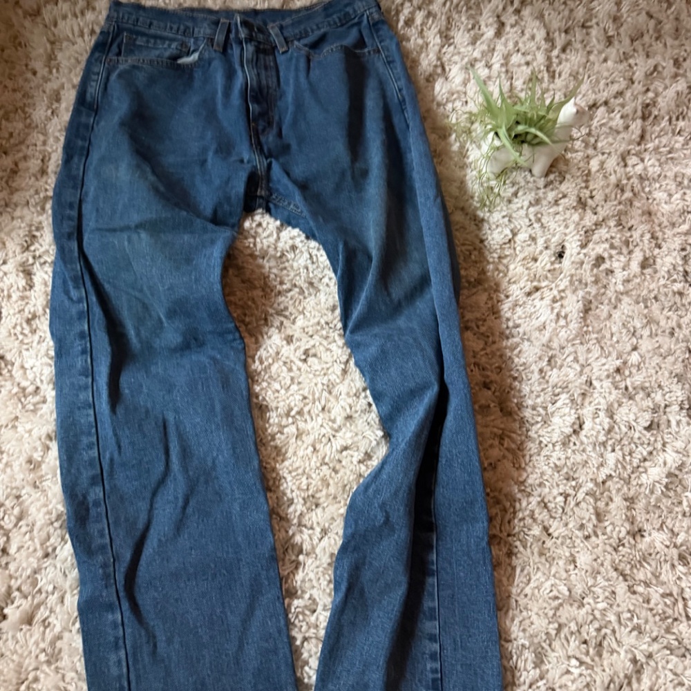 Levi's Levi's Dark thick, dark blue sturdy Blue Denim Jeans mom jeans with sturd - Picture 3 of 10
